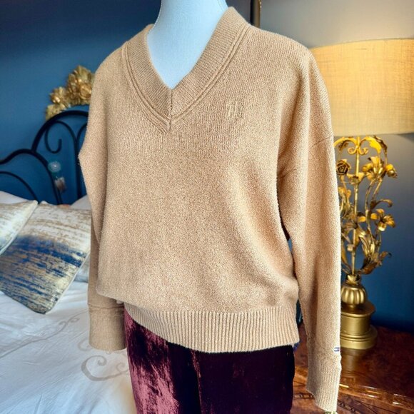 Tommy Hilfiger Camel Tan V Neck Sweater - Picture 3 of 8
